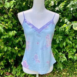 Y2K baby blue floral Cerie slinky tank